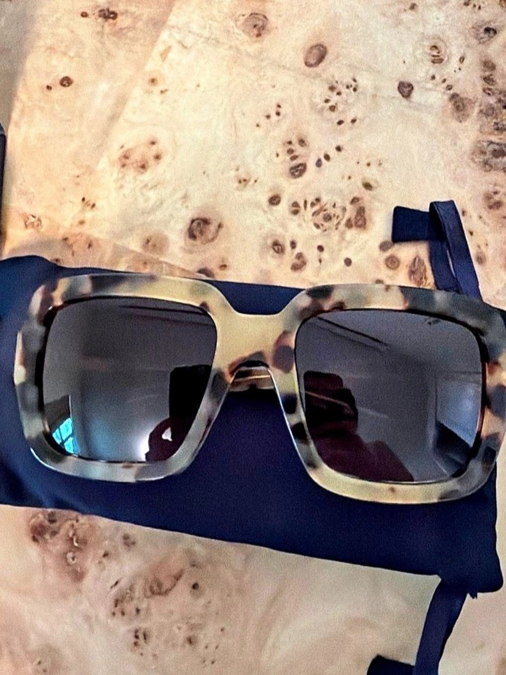 Prada Tortoise Square Sunglasses SPR 12W Brown & Black